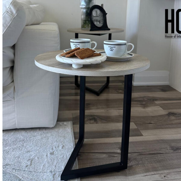 HOID CA End table with cups & cookies on top