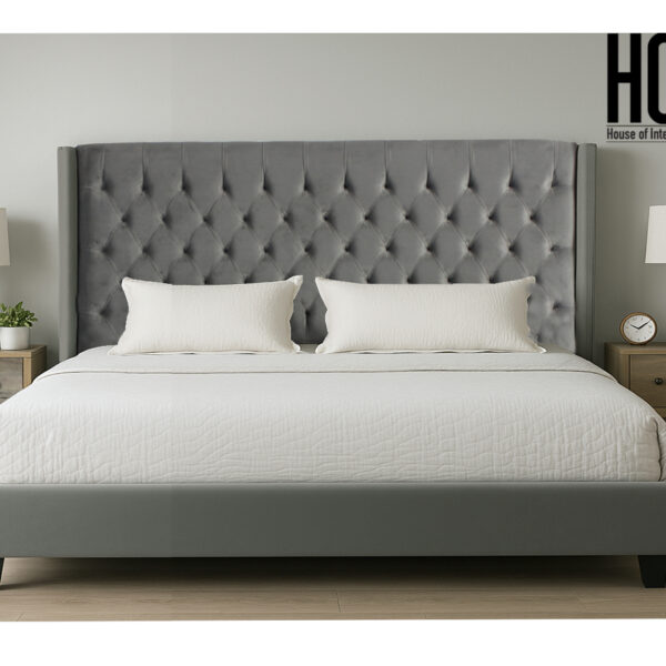 River Tufted Bed with 2 Trak Night Stands
